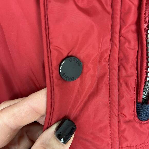 Orvis Men’s Duck Down Puffer Vest Full Zip Snap Outdoorsy Rugged Large Red - Picture 10 of 10